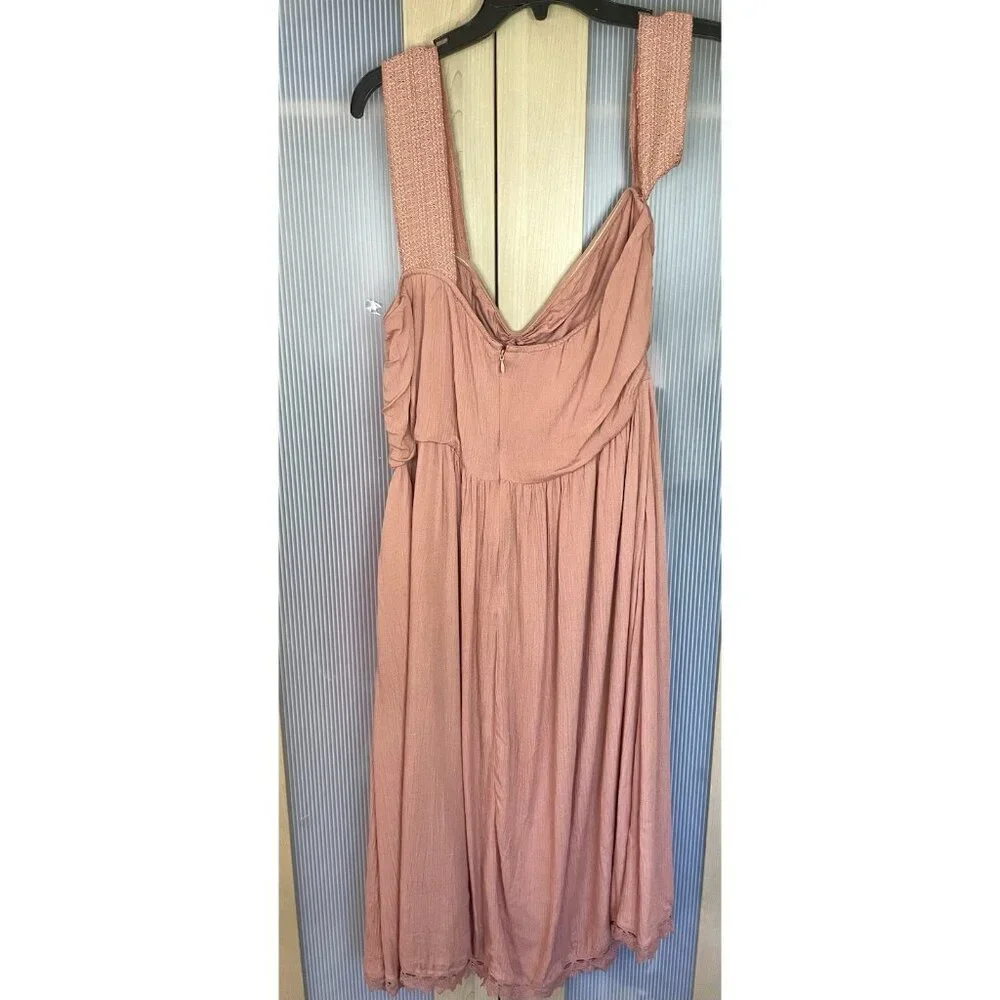 House of Harlow‎ 1960 x Revolve Midi Boho Dress Women’s Sz XL Party Casual Pink